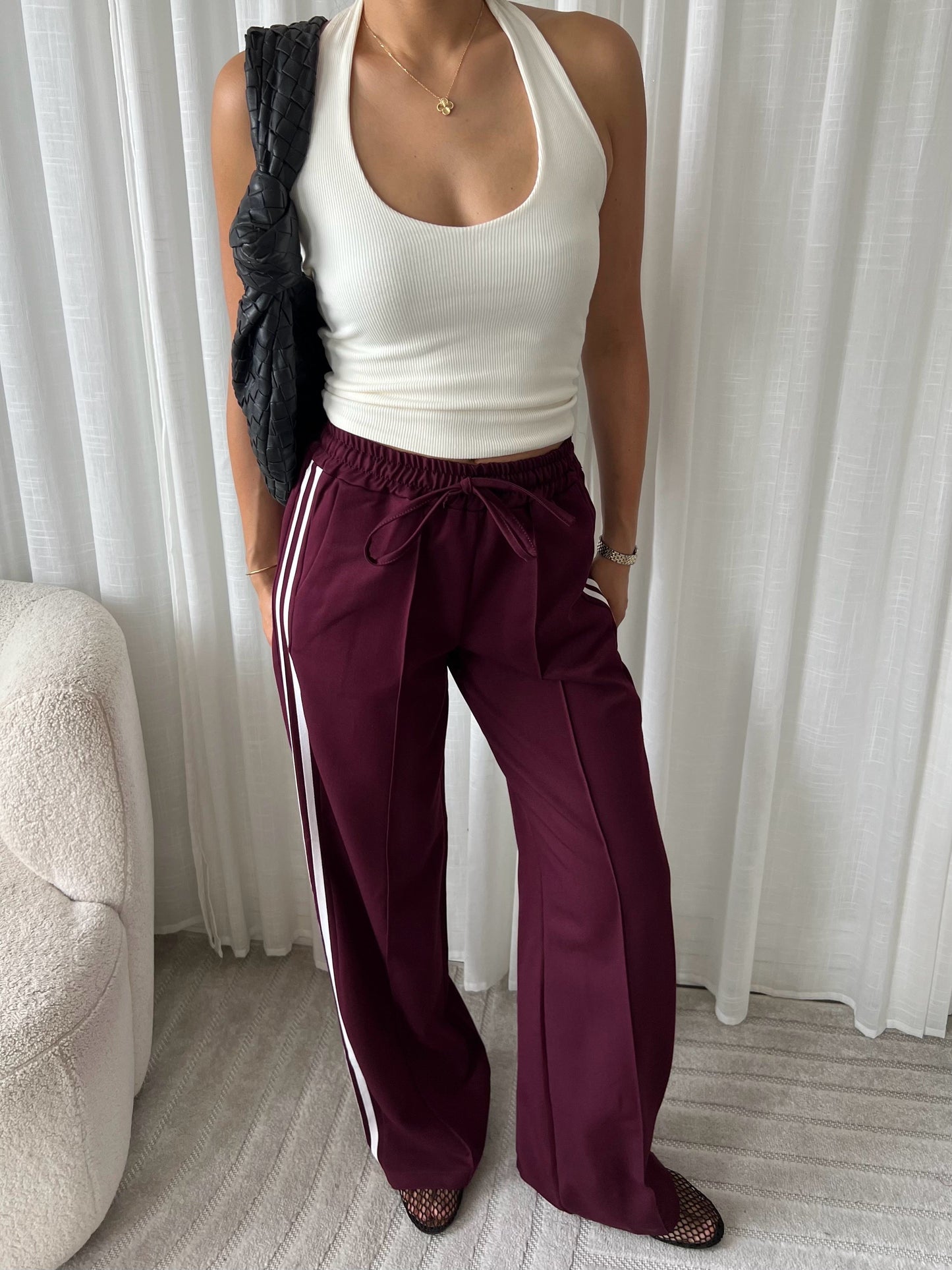 Broek Streep - Bordeaux