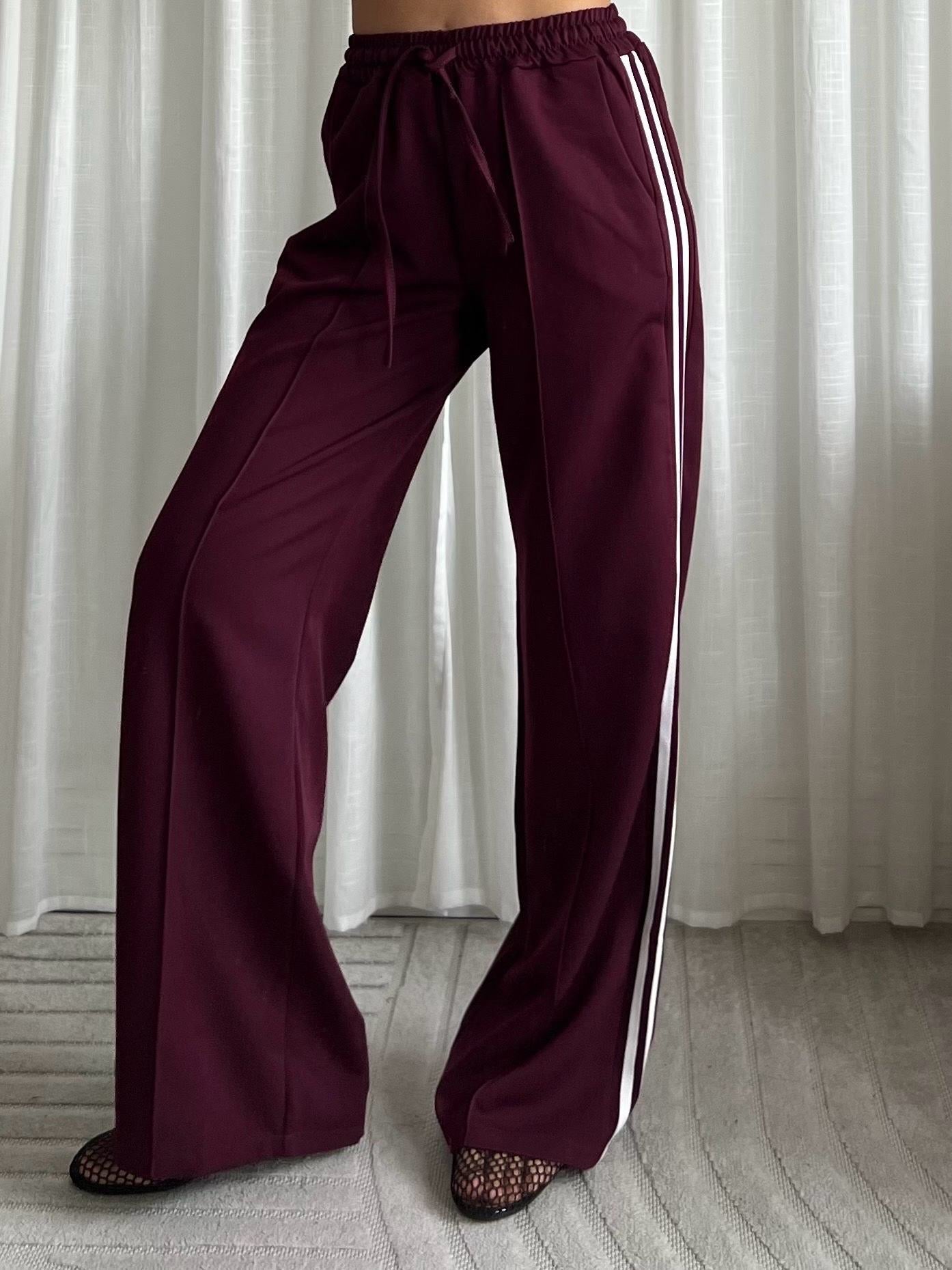 Broek Streep - Bordeaux