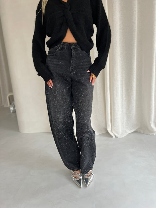 Jeans Glitter - Zwart