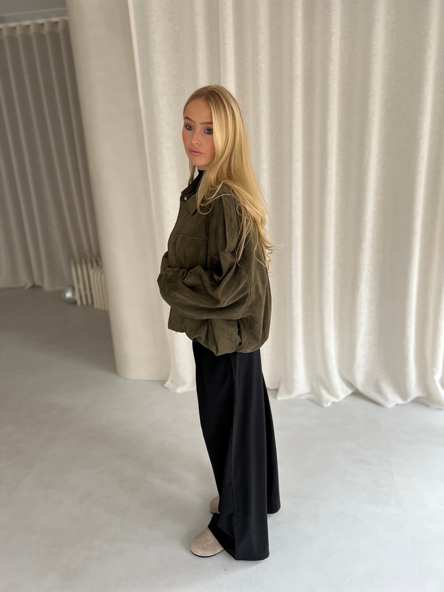 Bomber Suède - Khaki