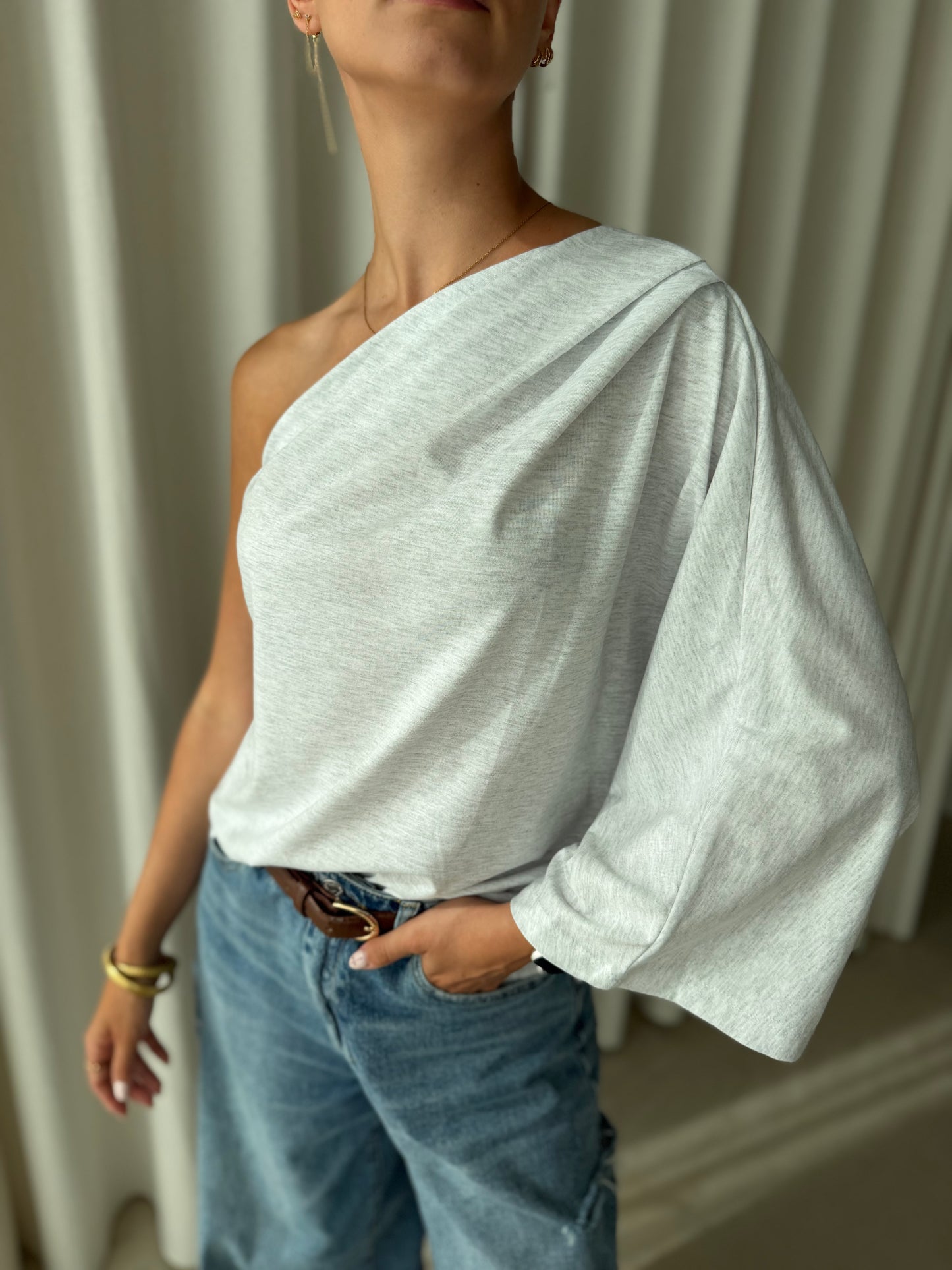 Shirt One shoulder - Grijs