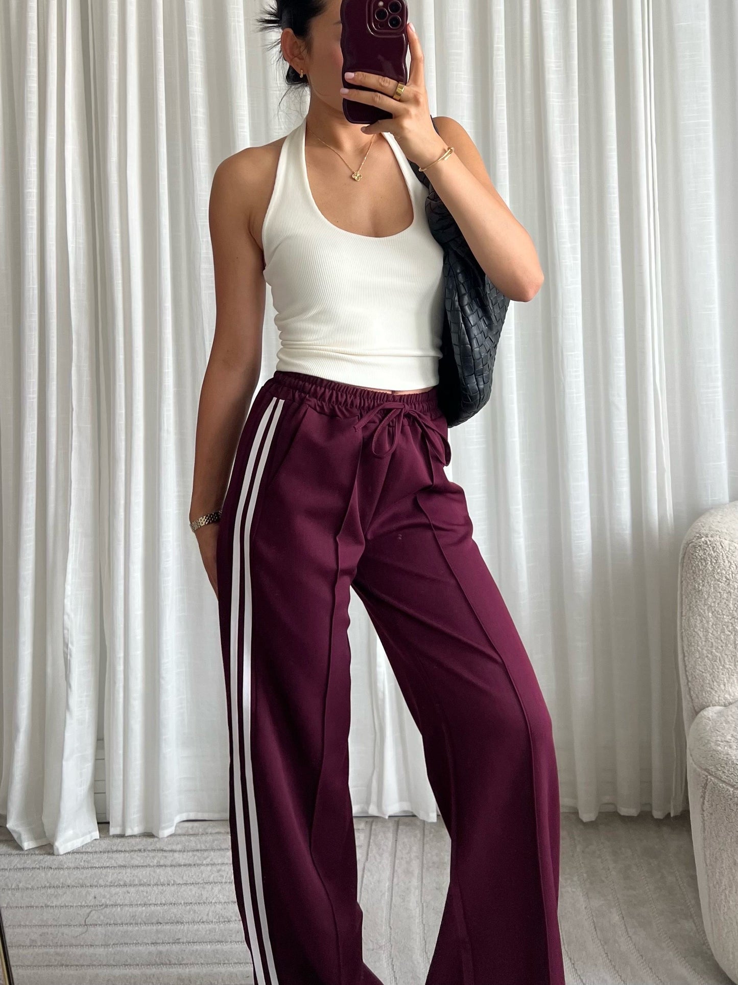 Broek Streep - Bordeaux