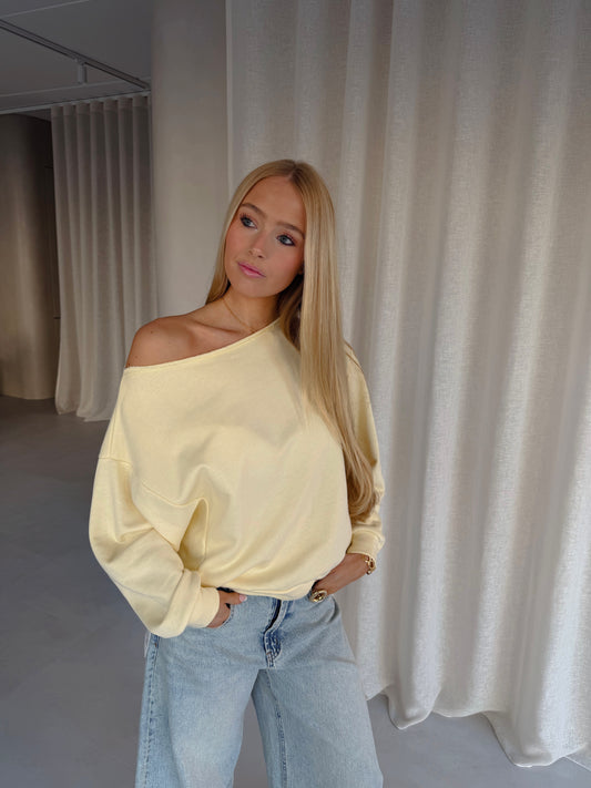 Sweater off shoulder - Geel