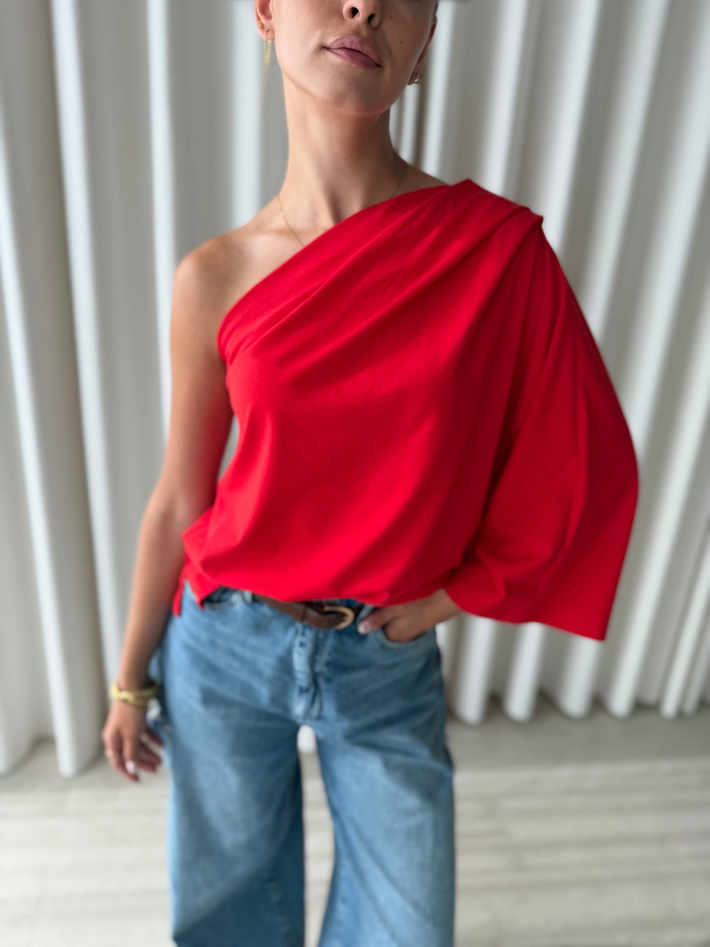 Shirt One shoulder - Rood