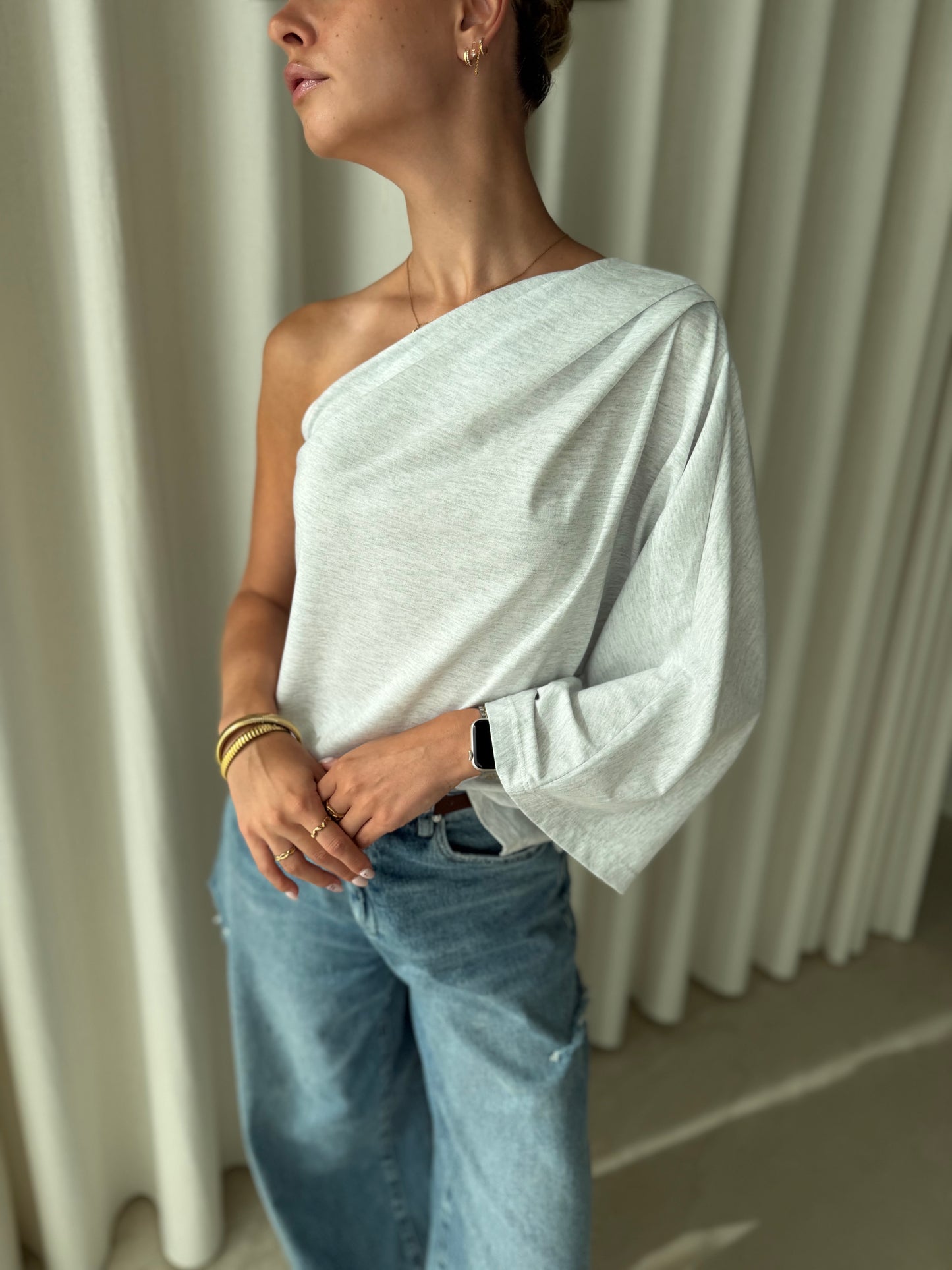 Shirt One shoulder - Grijs