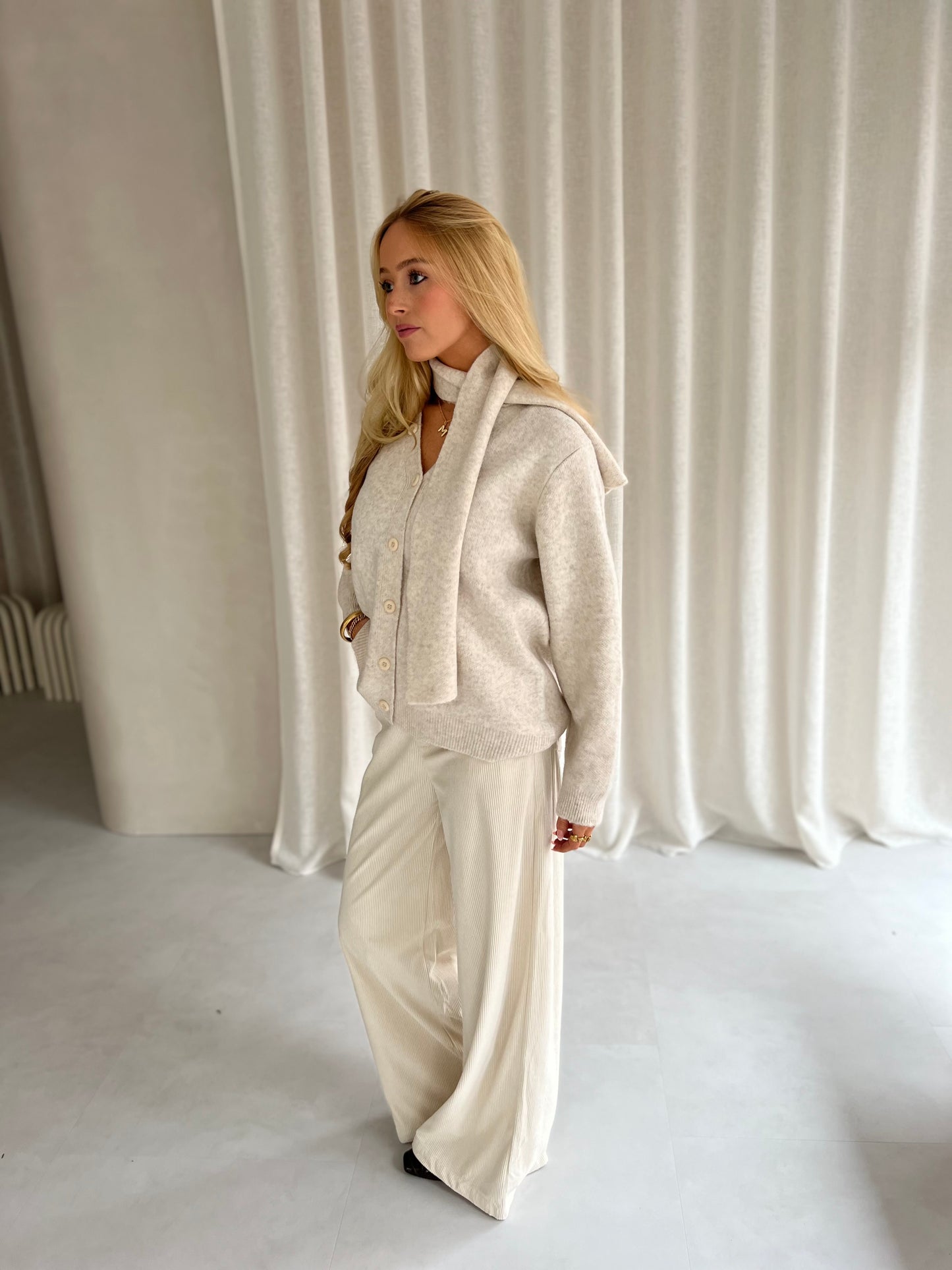 Vest + sjaal - Beige