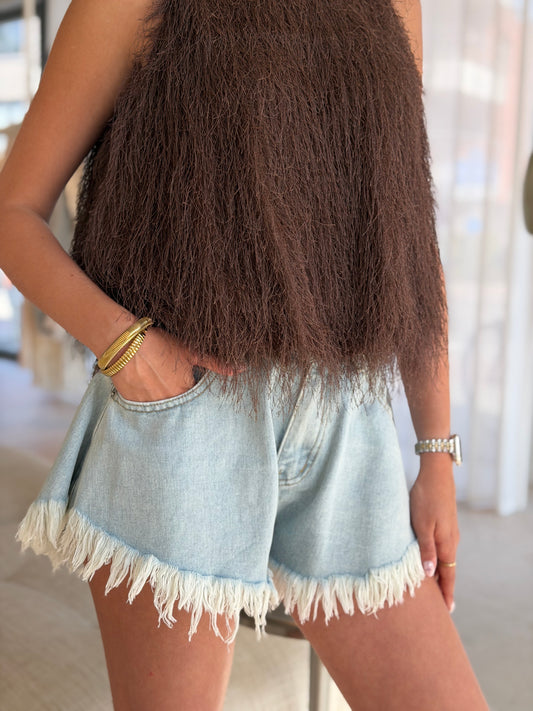 Short Ruffle - Denim
