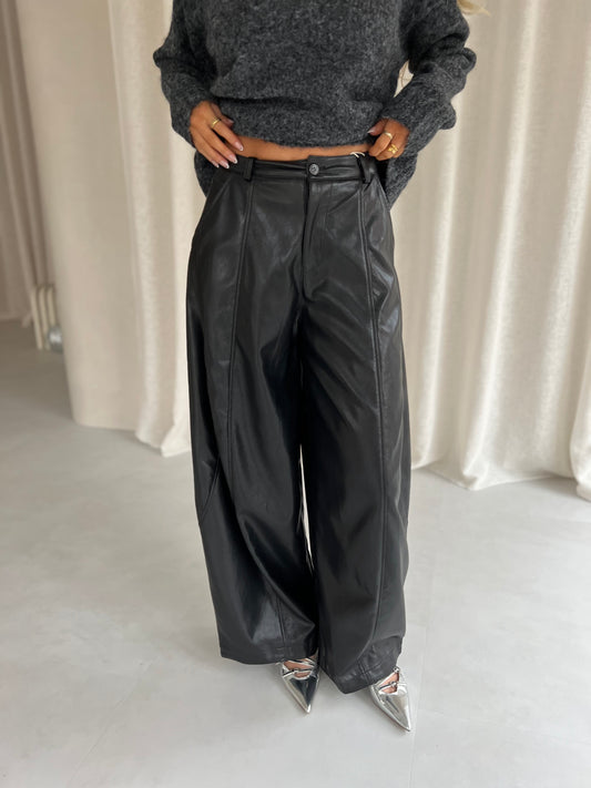 Broek Baggy Leer - Zwart