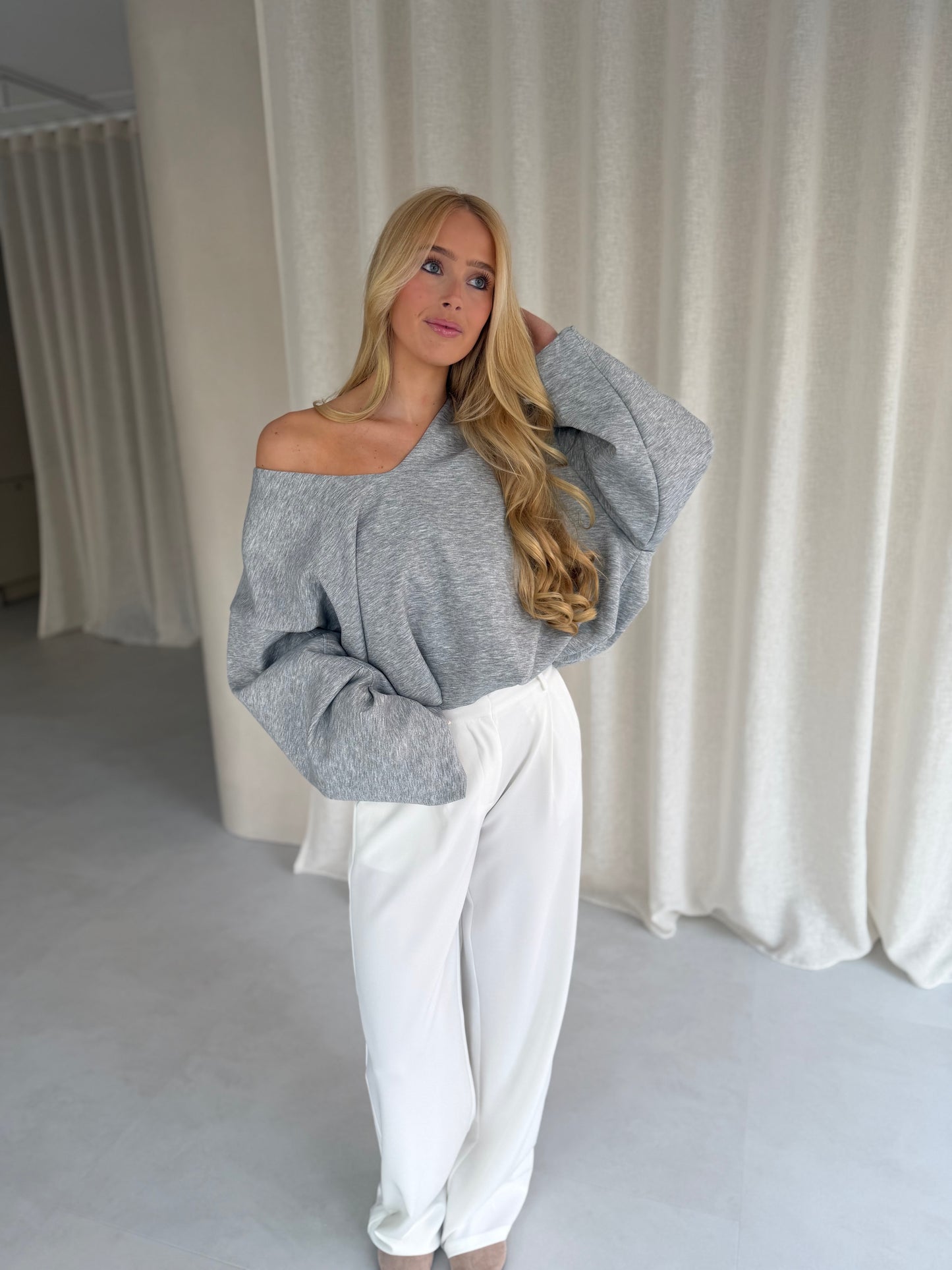 Sweater amber - grijs