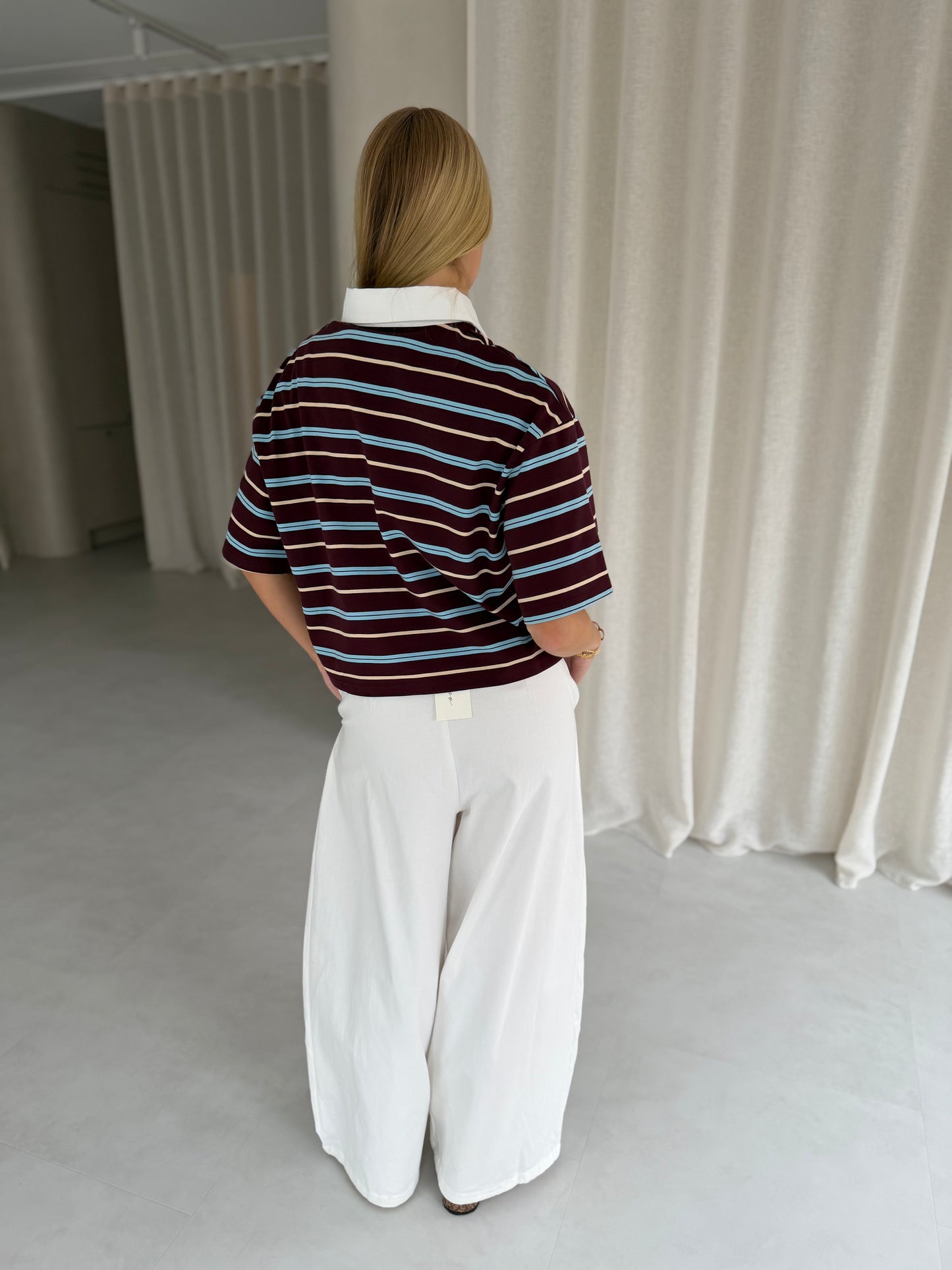 Top Polo - Bordeaux/blauw