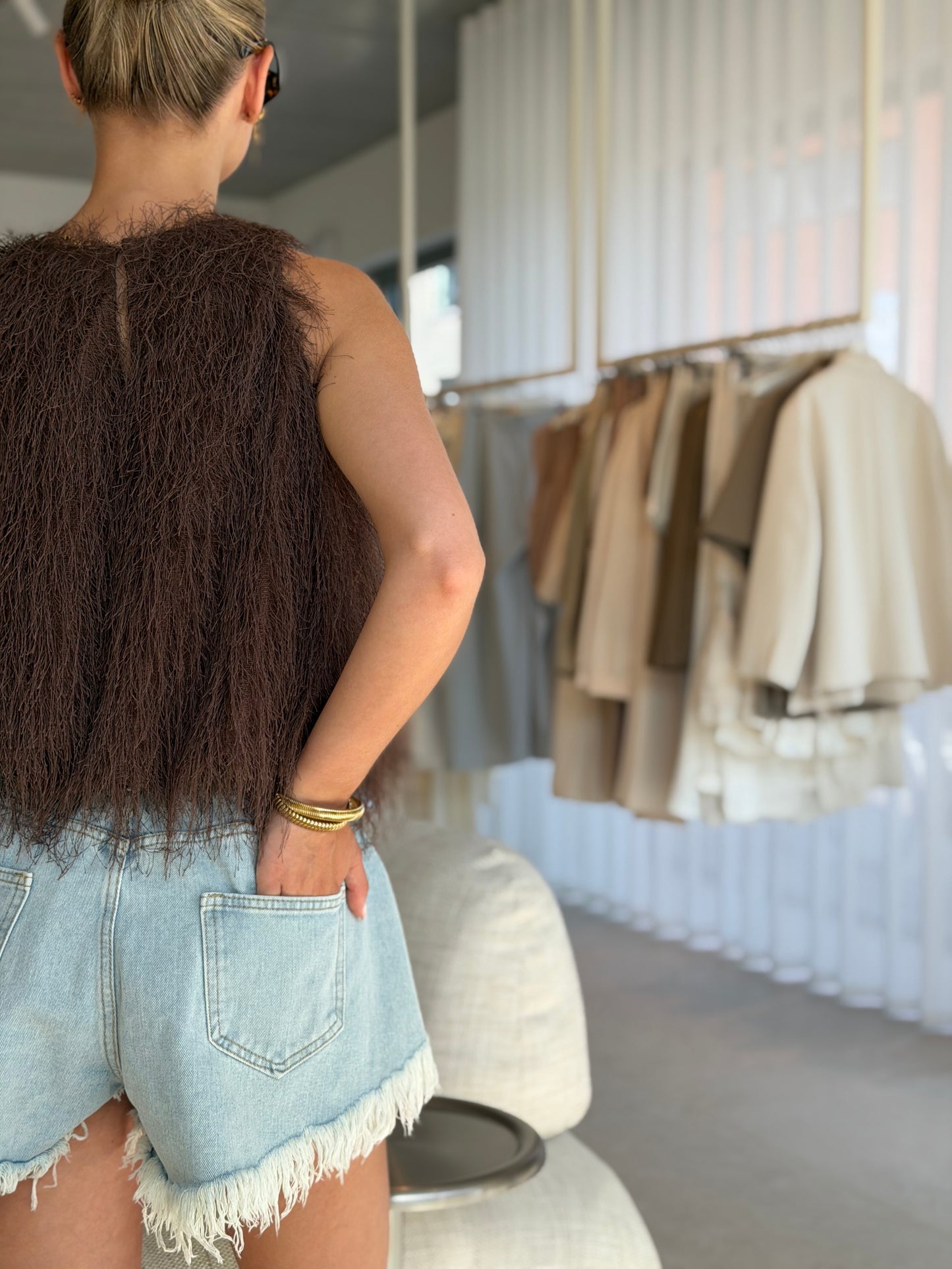 Short Ruffle - Denim
