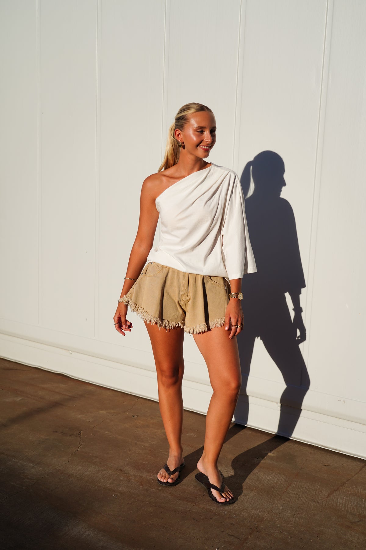 Shirt One shoulder - Wit