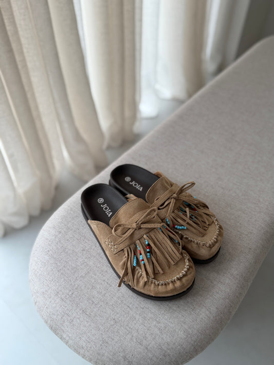 Mocassin slides - Sand
