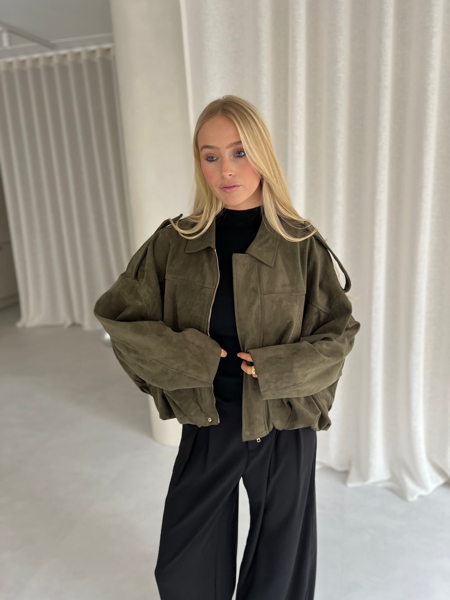 Bomber Suède - Khaki