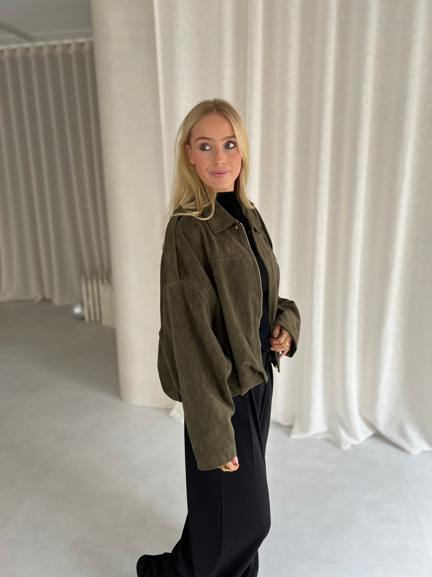 Bomber Suède - Khaki