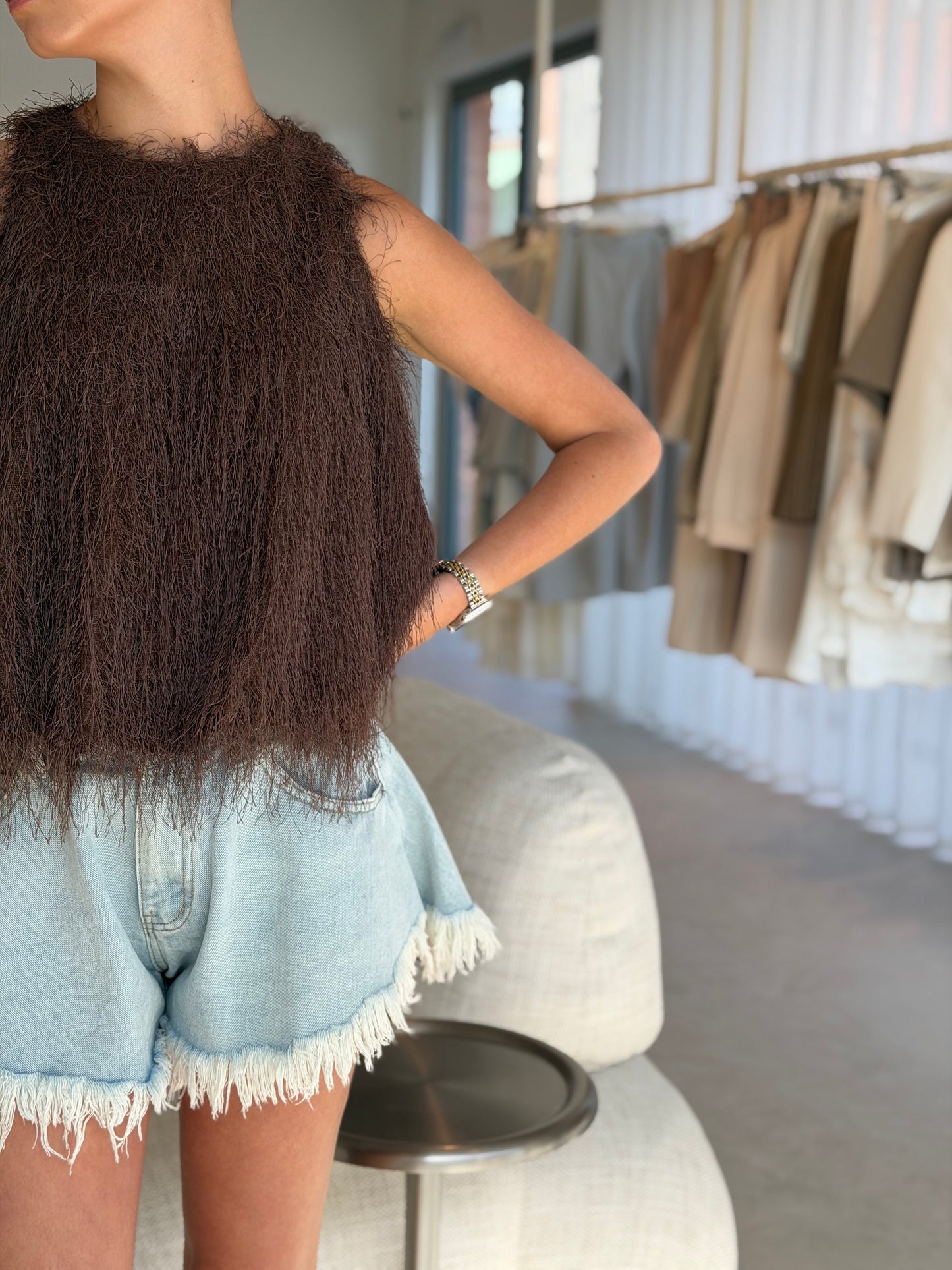 Short Ruffle - Denim
