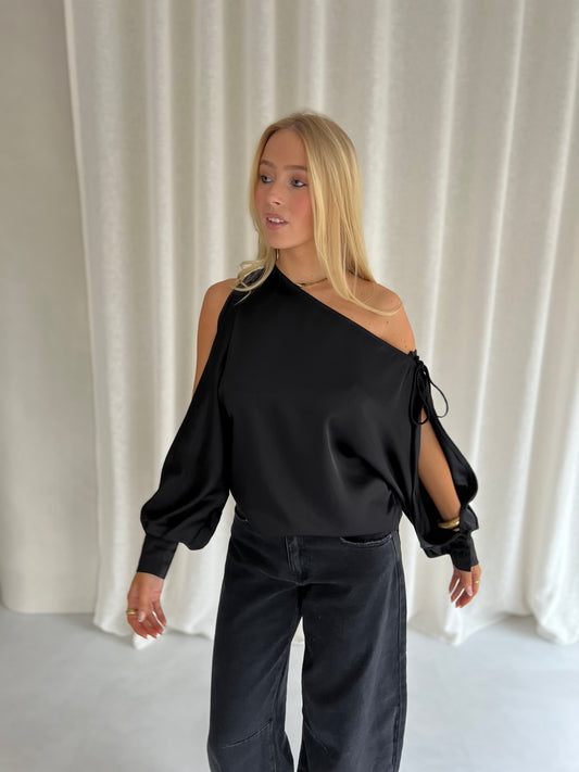 Blouse Off Shoulder - Zwart