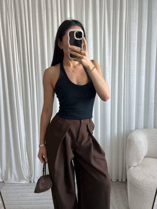Halter Top - Zwart