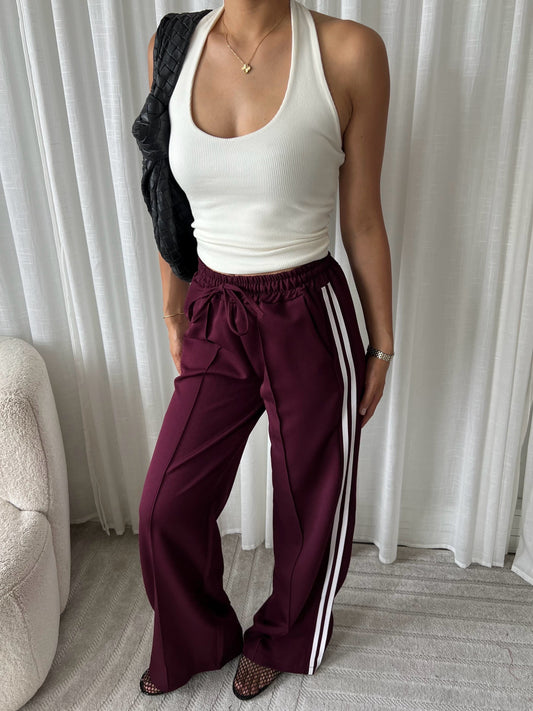 Broek Streep - Bordeaux