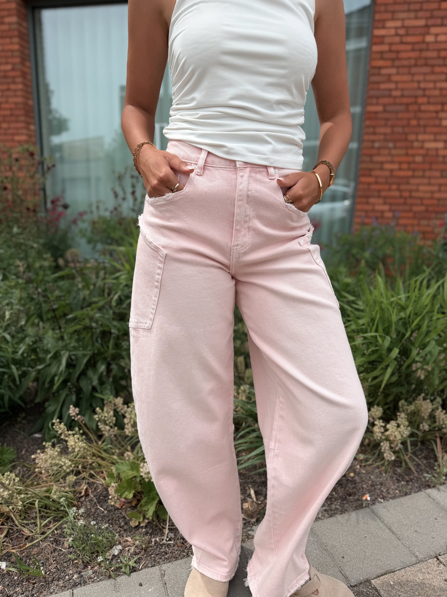 Jeans Cargo Balloon - Roze