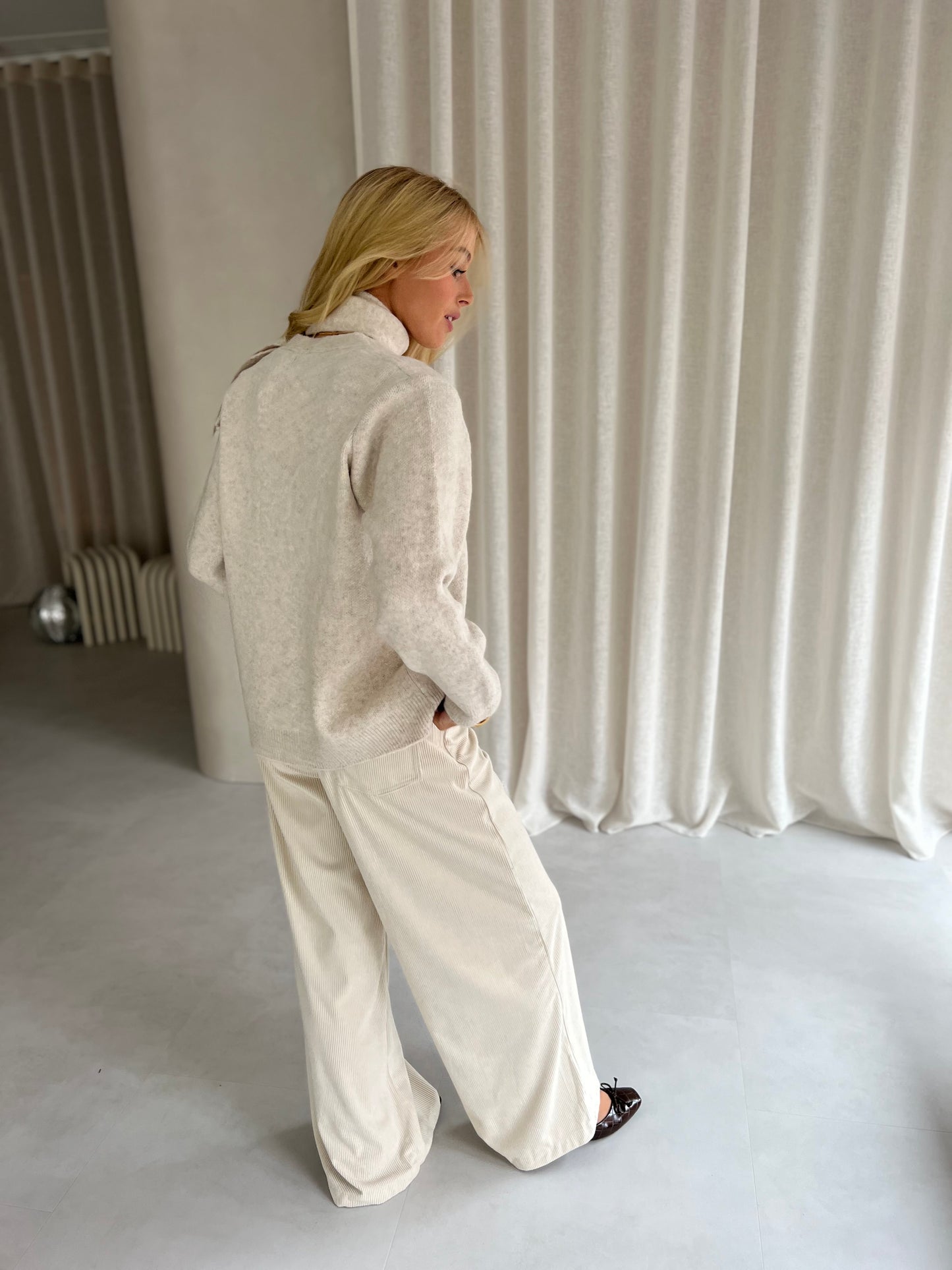 Vest + sjaal - Beige