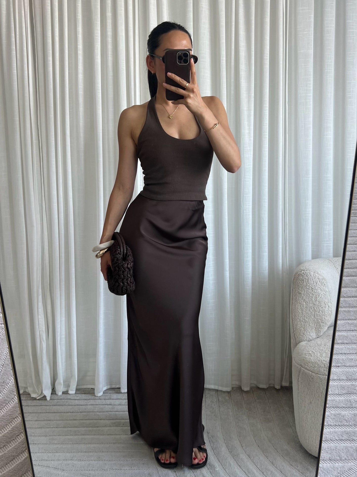 Skirt Satin - Bruin