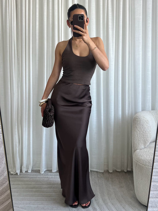 Skirt Satin - Bruin