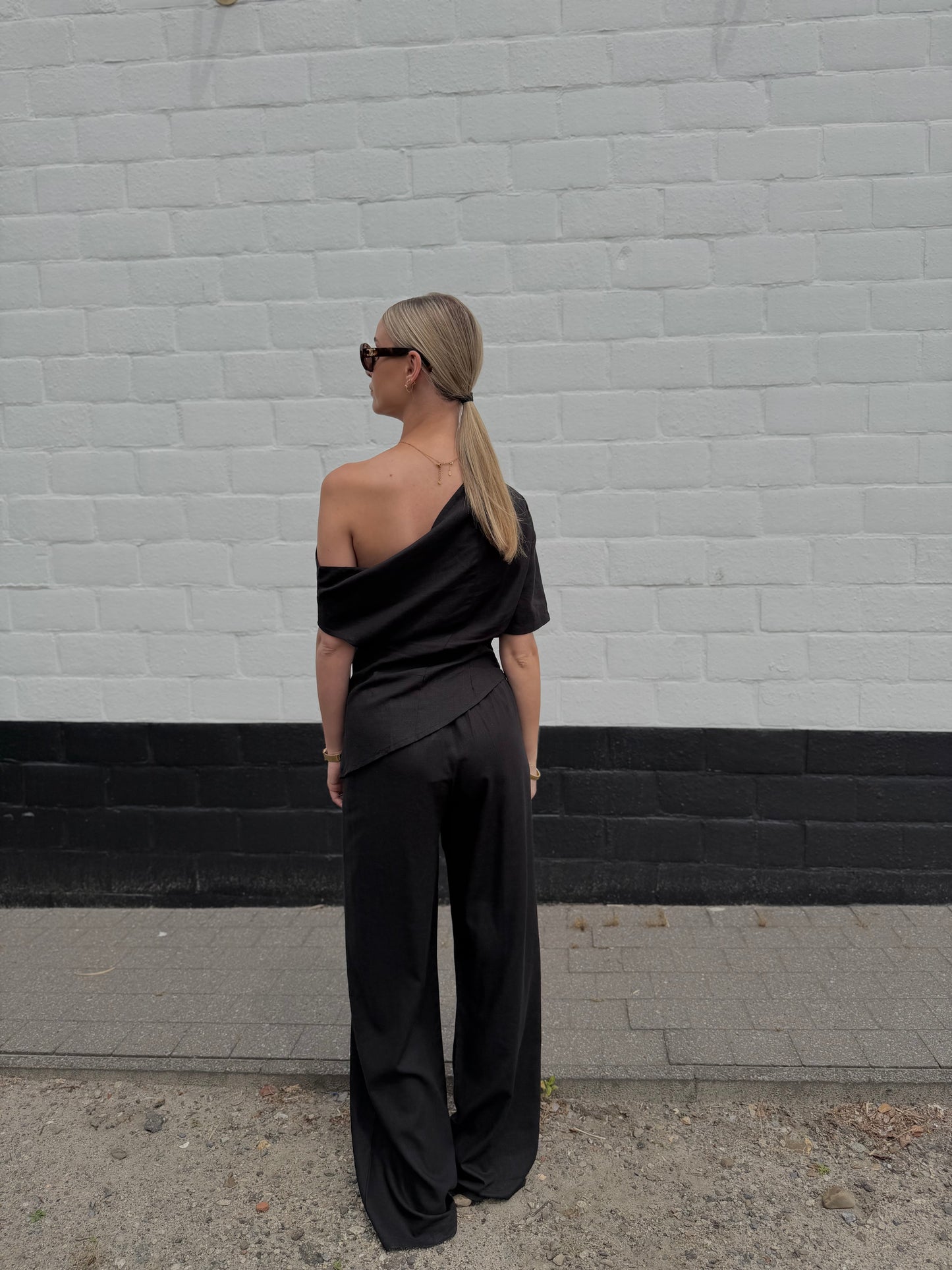 Top Linnen Sofie - Zwart