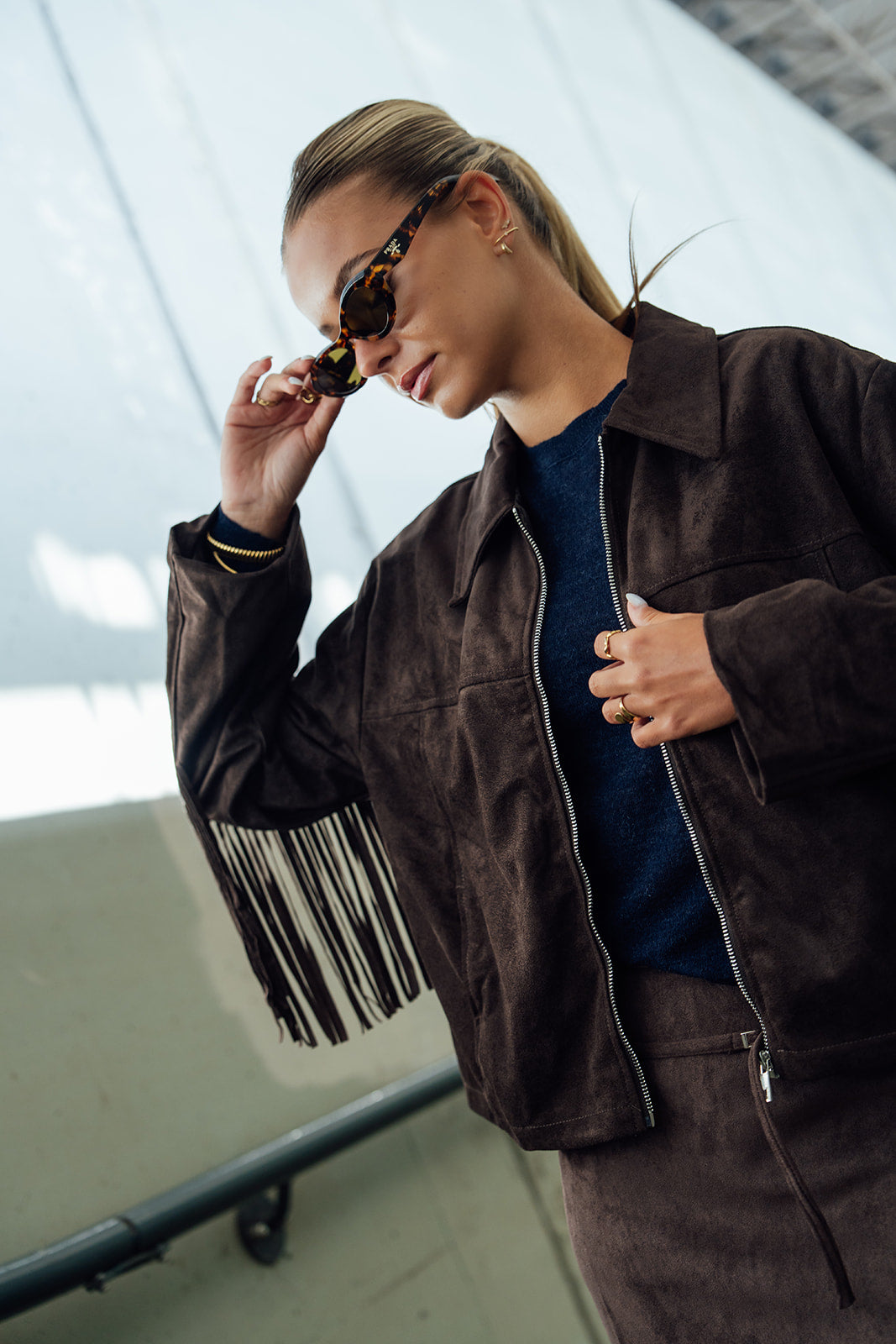 Coco Fringe Jacket - Choco