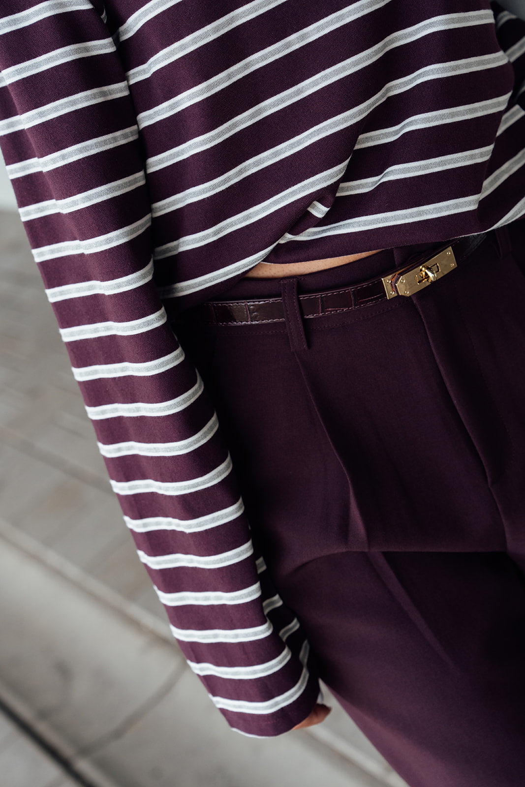 Siena Stripe Top - Bordeaux
