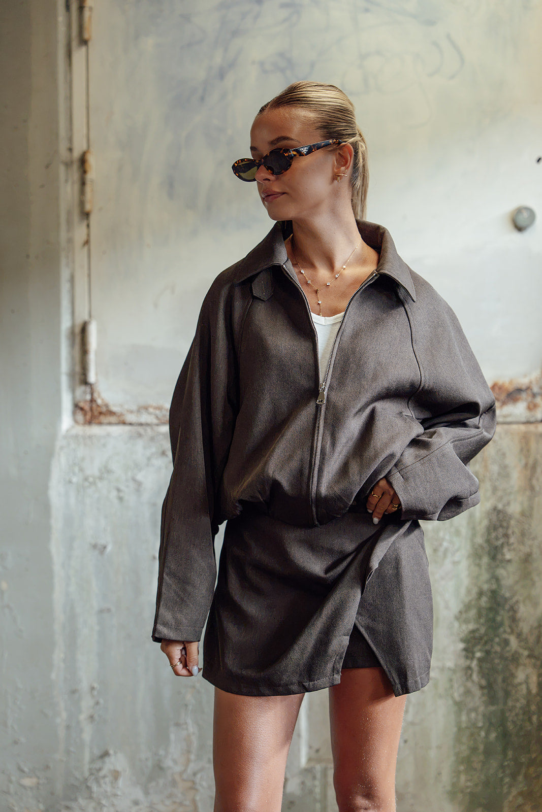 Ava Bomber Jacket - Choco