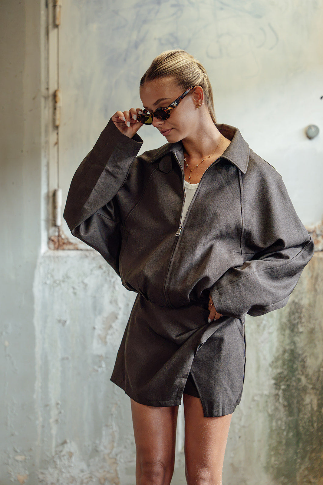 Ava Bomber Jacket - Choco