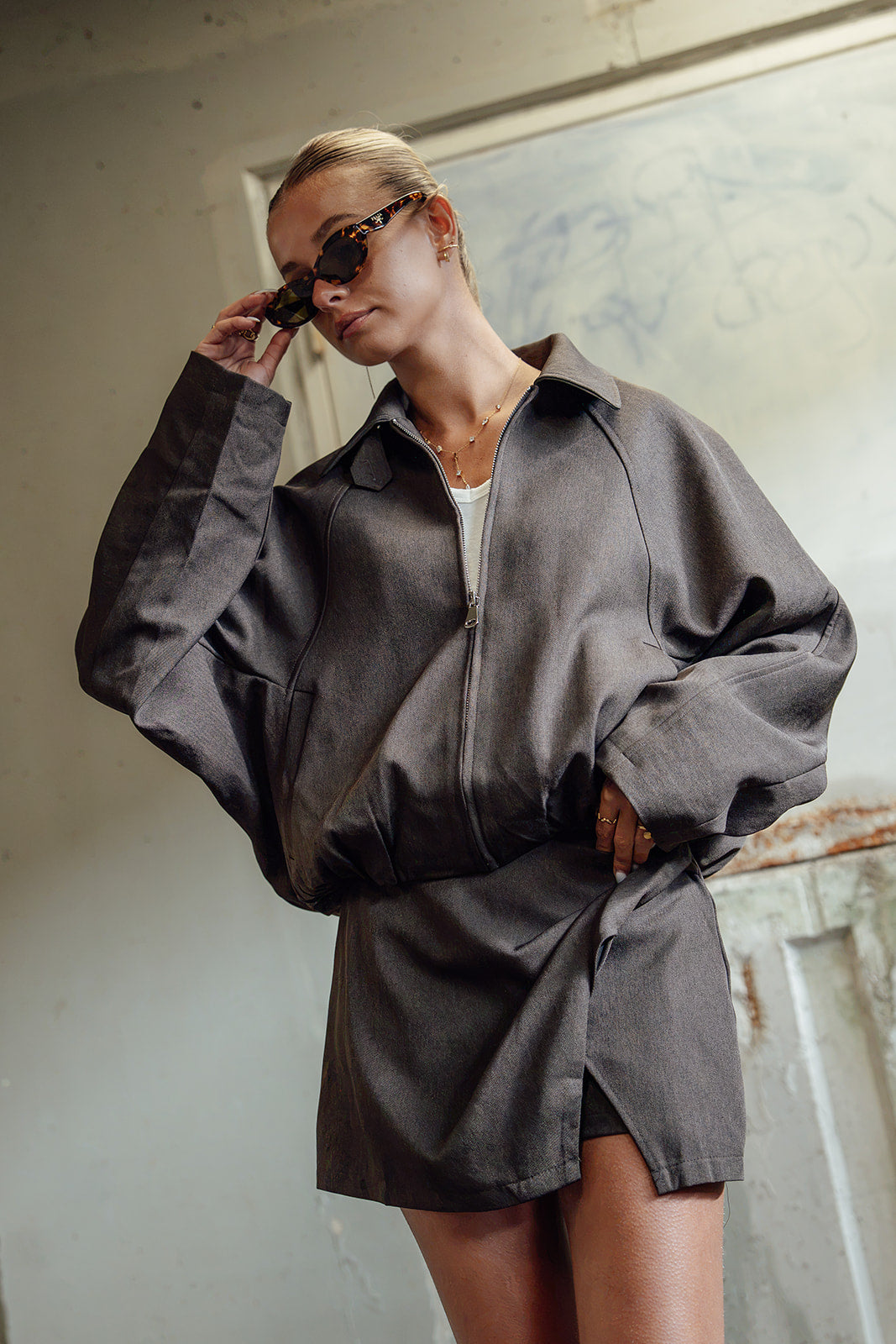 Ava Bomber Jacket - Choco