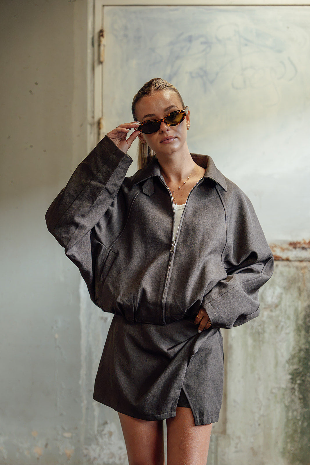 Ava Bomber Jacket - Choco